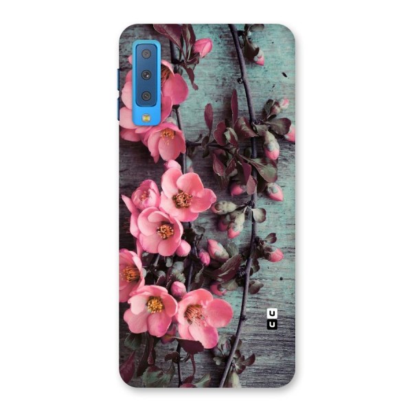 Wooden Floral Pink Back Case for Galaxy A7 (2018)