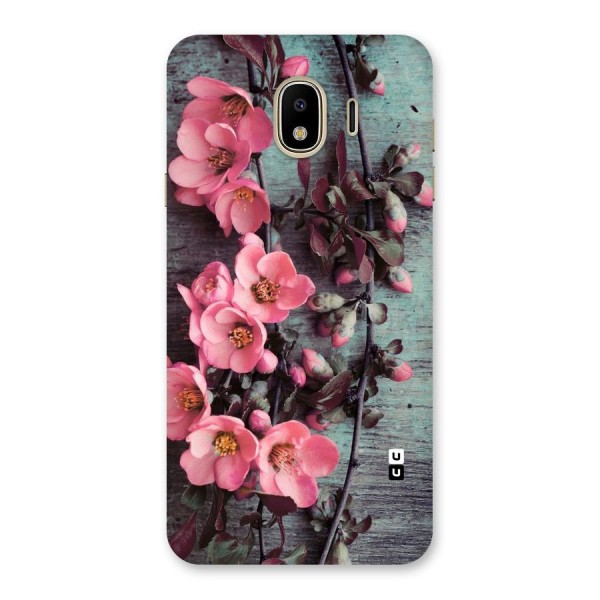 Wooden Floral Pink Back Case for Galaxy J4