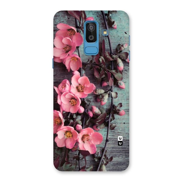 Wooden Floral Pink Back Case for Galaxy J8