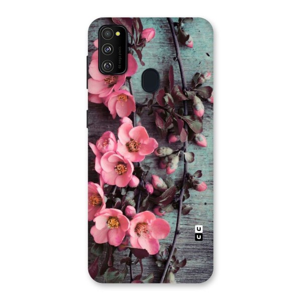 Wooden Floral Pink Back Case for Galaxy M30s