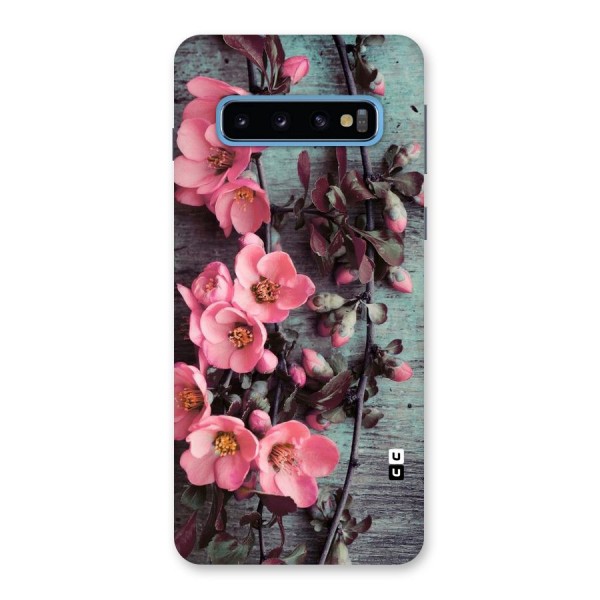 Wooden Floral Pink Back Case for Galaxy S10