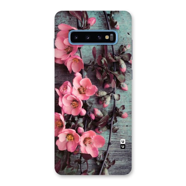 Wooden Floral Pink Back Case for Galaxy S10 Plus