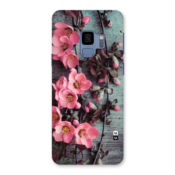 Wooden Floral Pink Back Case for Galaxy S9