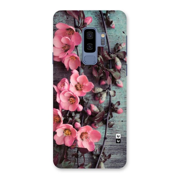 Wooden Floral Pink Back Case for Galaxy S9 Plus