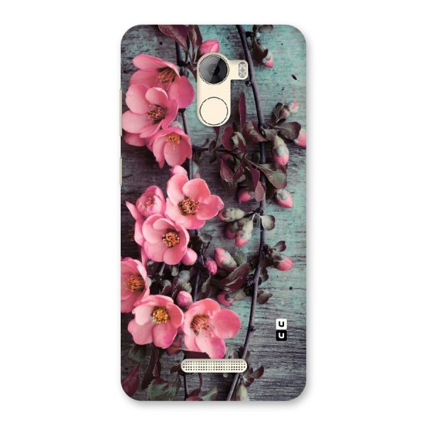 Wooden Floral Pink Back Case for Gionee A1 LIte
