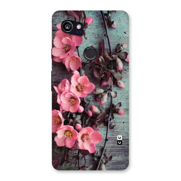 Wooden Floral Pink Back Case for Google Pixel 2 XL