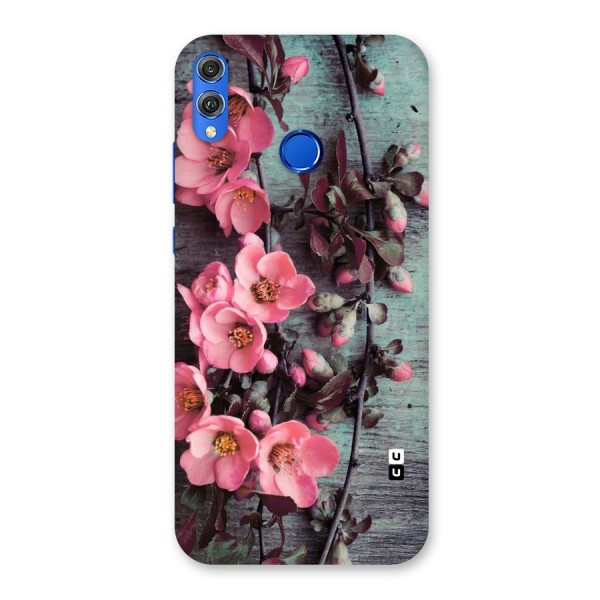 Wooden Floral Pink Back Case for Honor 8X