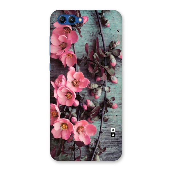 Wooden Floral Pink Back Case for Honor View 10