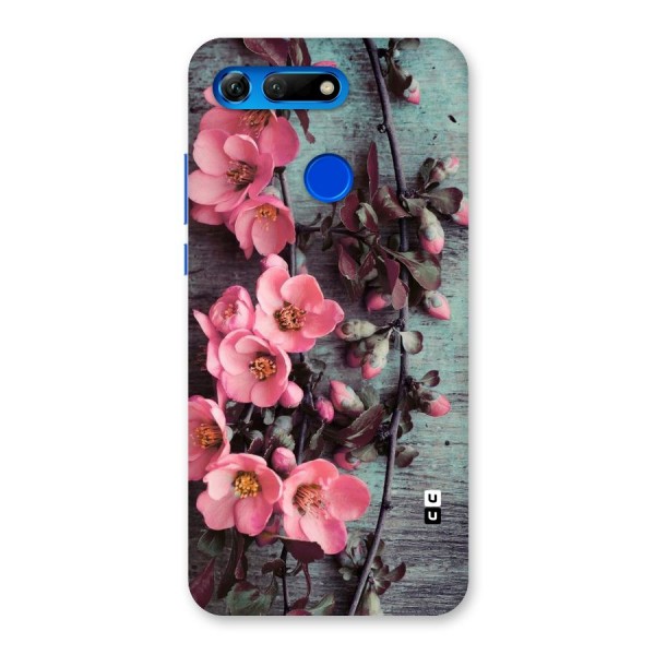 Wooden Floral Pink Back Case for Honor View 20