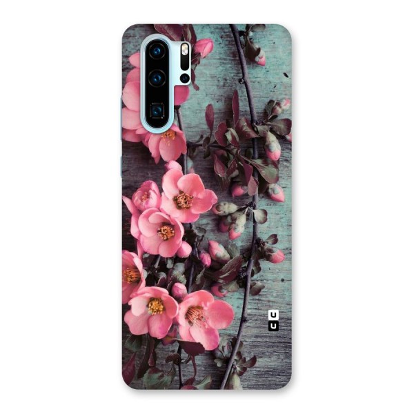 Wooden Floral Pink Back Case for Huawei P30 Pro