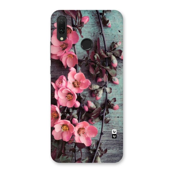 Wooden Floral Pink Back Case for Huawei Y9 (2019)