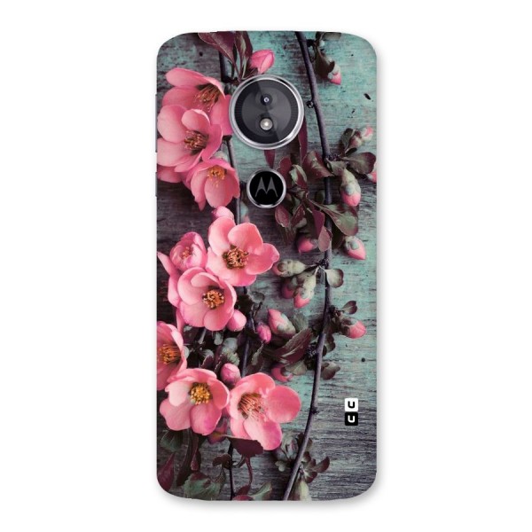 Wooden Floral Pink Back Case for Moto E5