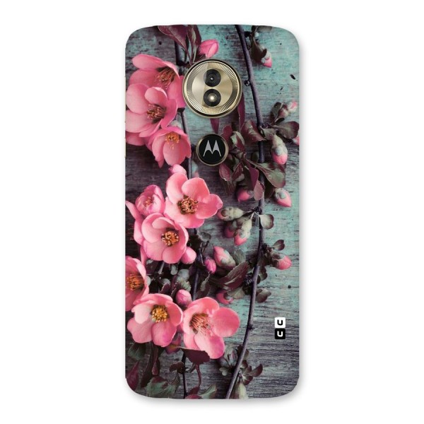 Wooden Floral Pink Back Case for Moto G6 Play