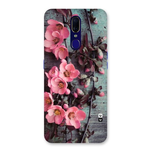 Wooden Floral Pink Back Case for Oppo A9