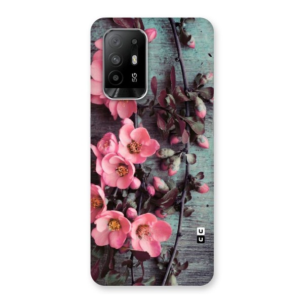Wooden Floral Pink Back Case for Oppo F19 Pro Plus 5G
