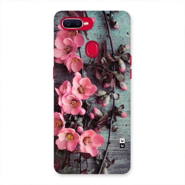 Wooden Floral Pink Back Case for Oppo F9 Pro