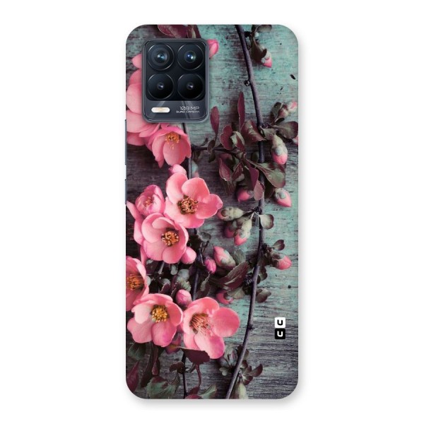 Wooden Floral Pink Back Case for Realme 8 Pro