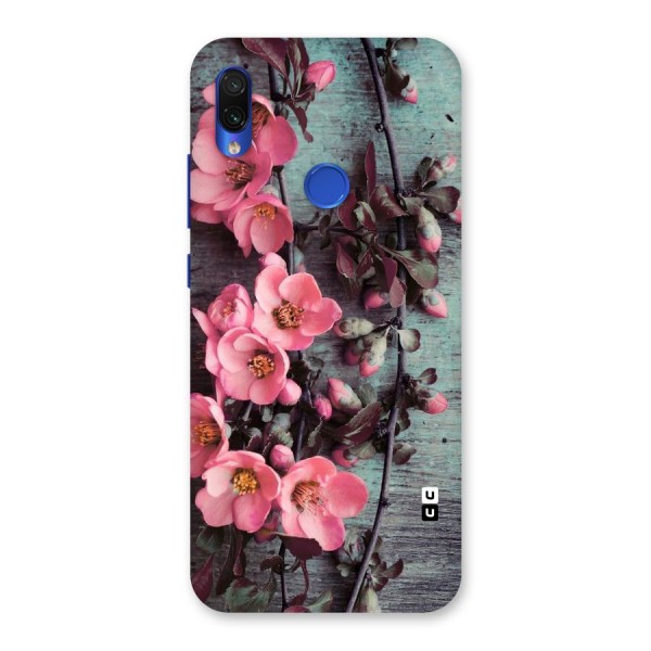 Wooden Floral Pink Back Case for Redmi Note 7S