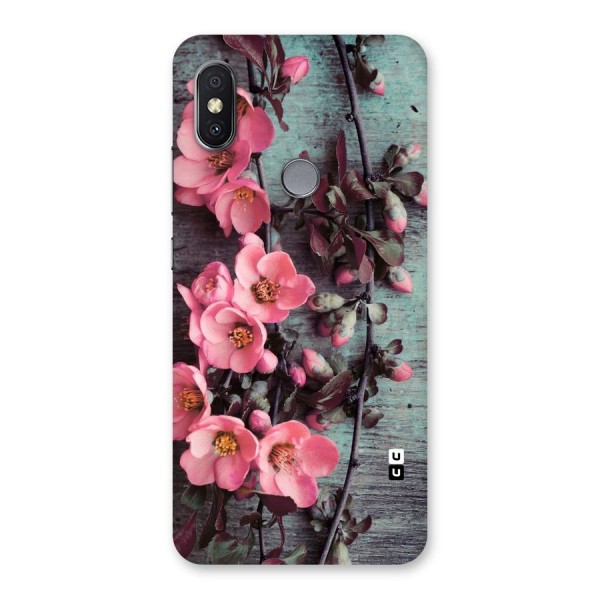 Wooden Floral Pink Back Case for Redmi Y2