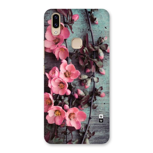 Wooden Floral Pink Back Case for Vivo V9