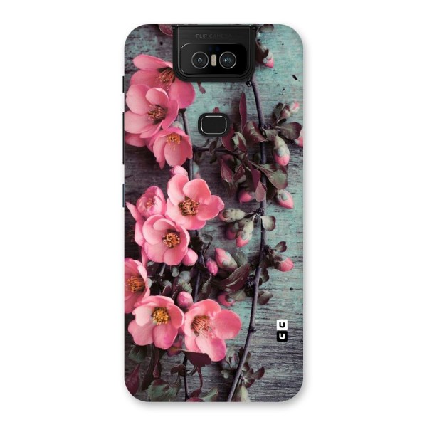 Wooden Floral Pink Back Case for Zenfone 6z