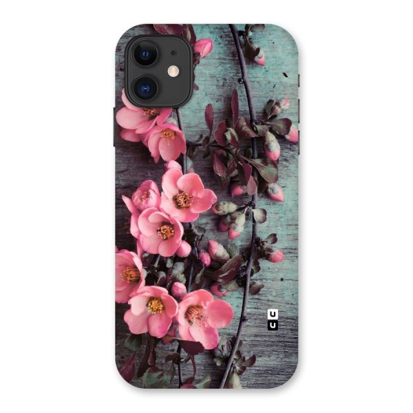 Wooden Floral Pink Back Case for iPhone 11