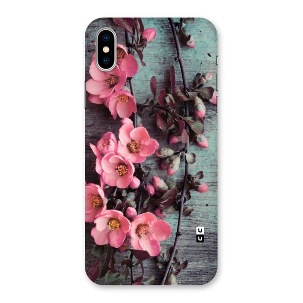 Wooden Floral Pink Back Case for iPhone XS