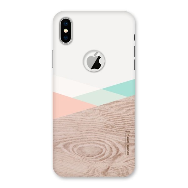 Wooden Fusion Back Case for iPhone X Logo Cut
