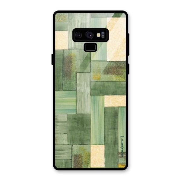 Wooden Green Texture Glass Back Case for Galaxy Note 9