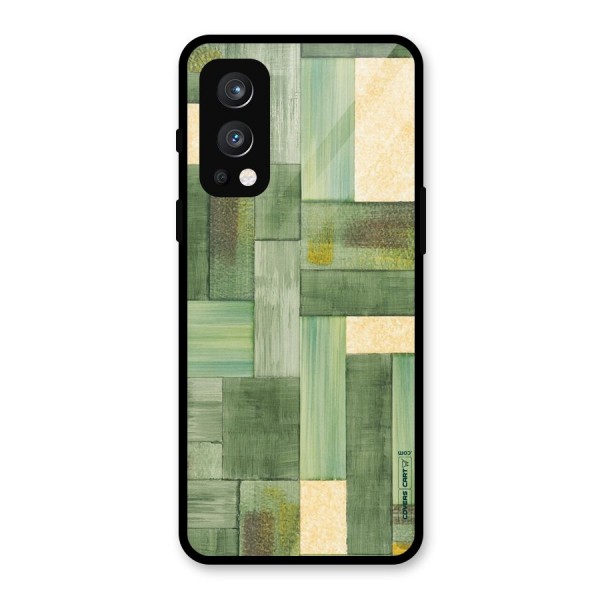 Wooden Green Texture Glass Back Case for OnePlus Nord 2 5G