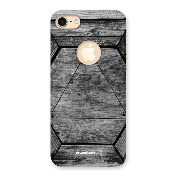 Wooden Hexagon Back Case for iPhone 7 Logo Cut