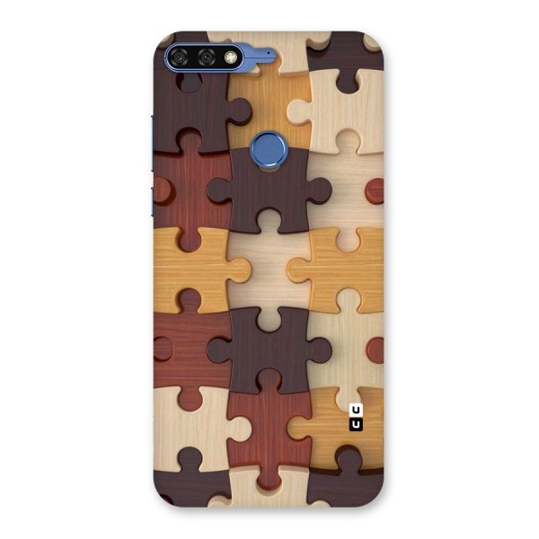 Wooden Puzzle (Printed) Back Case for Honor 7C