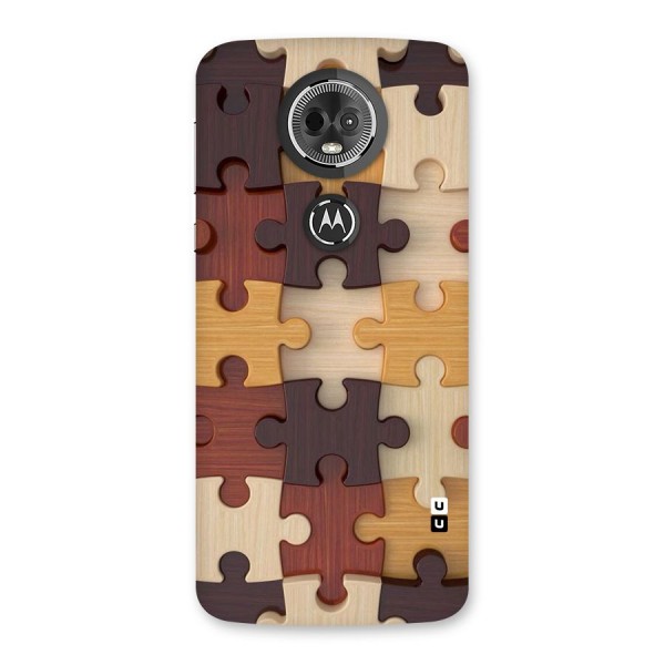 Wooden Puzzle (Printed) Back Case for Moto E5 Plus