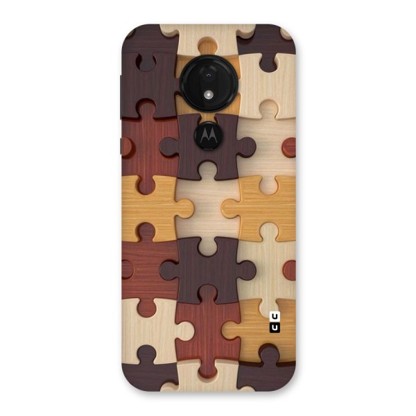 Wooden Puzzle (Printed) Back Case for Moto G7 Power