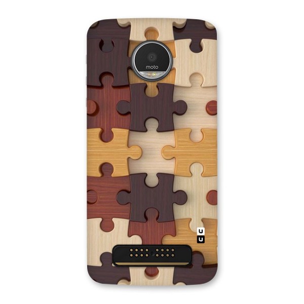 Wooden Puzzle (Printed) Back Case for Moto Z Play