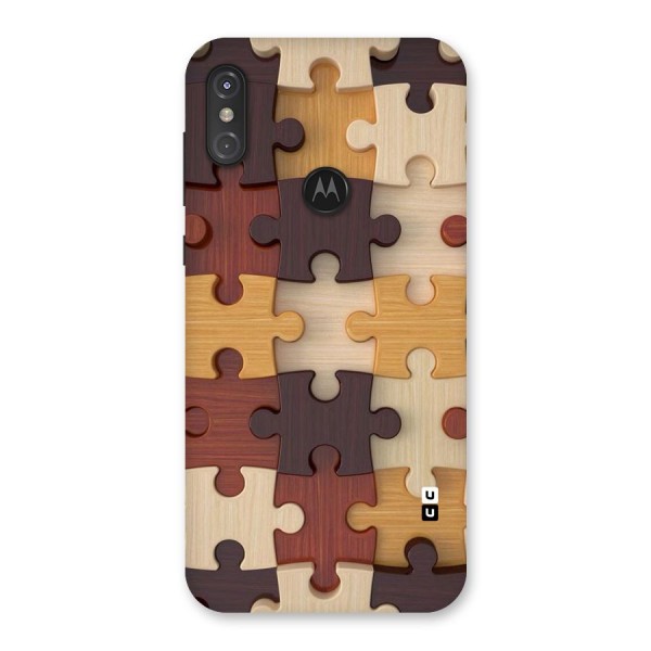 Wooden Puzzle (Printed) Back Case for Motorola One Power