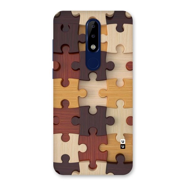 Wooden Puzzle (Printed) Back Case for Nokia 5.1 Plus