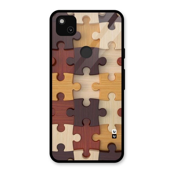 Wooden Puzzle (Printed) Glass Back Case for Google Pixel 4a