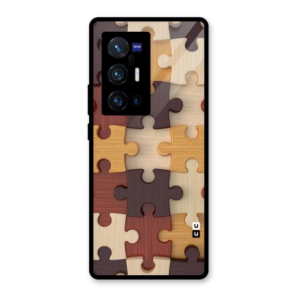 Wooden Puzzle (Printed) Glass Back Case for Vivo X70 Pro Plus