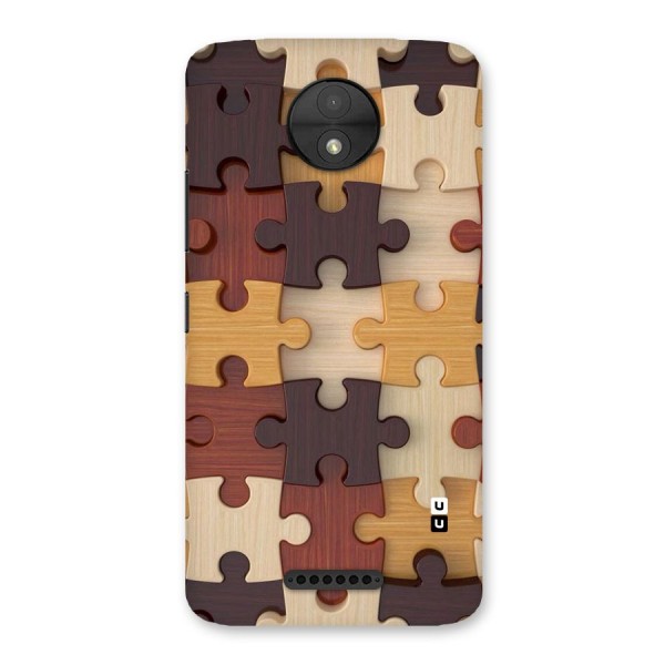 Wooden Puzzle (Printed) Back Case for Moto C