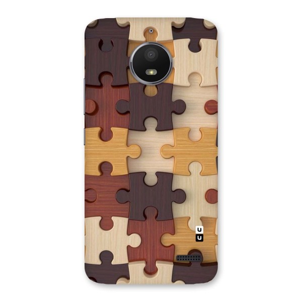 Wooden Puzzle (Printed) Back Case for Moto E4