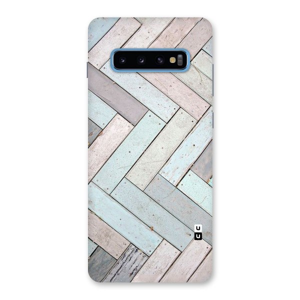 Wooden ZigZag Design Back Case for Galaxy S10 Plus