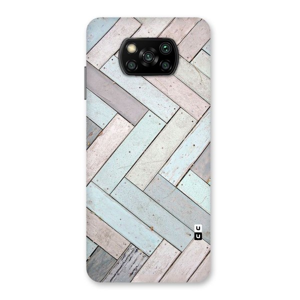 Wooden ZigZag Design Back Case for Poco X3