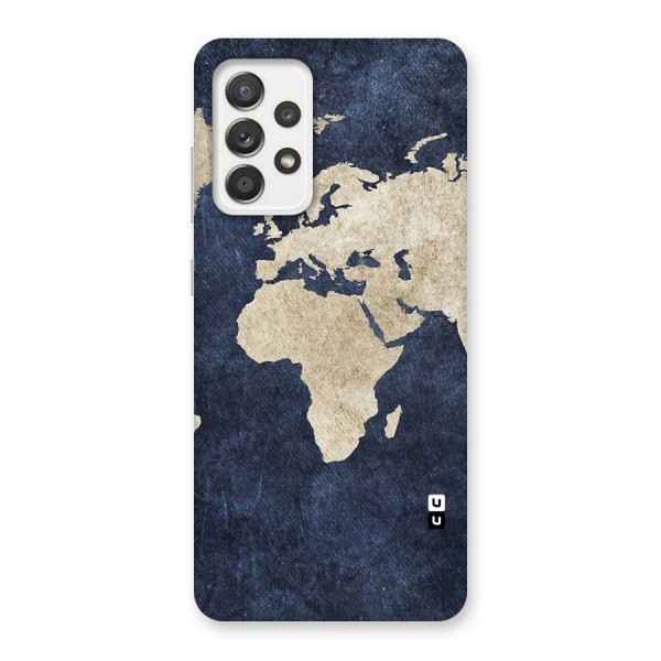 World Map Blue Gold Back Case for Galaxy A52