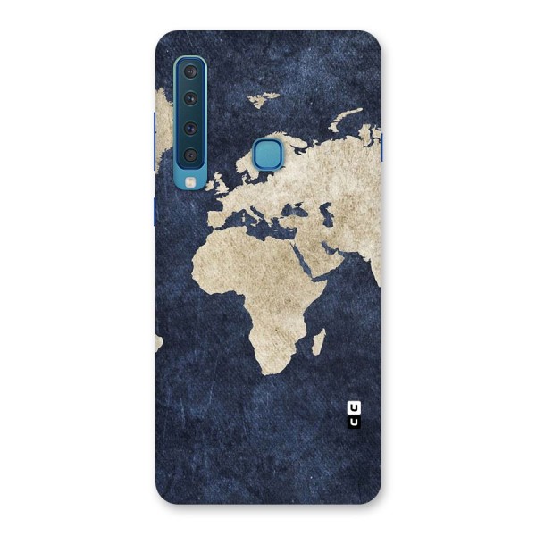 World Map Blue Gold Back Case for Galaxy A9 (2018)