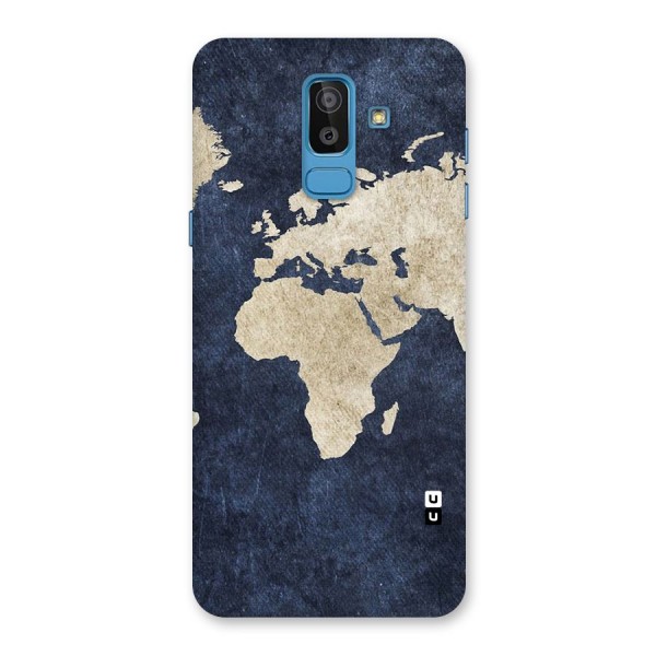 World Map Blue Gold Back Case for Galaxy J8