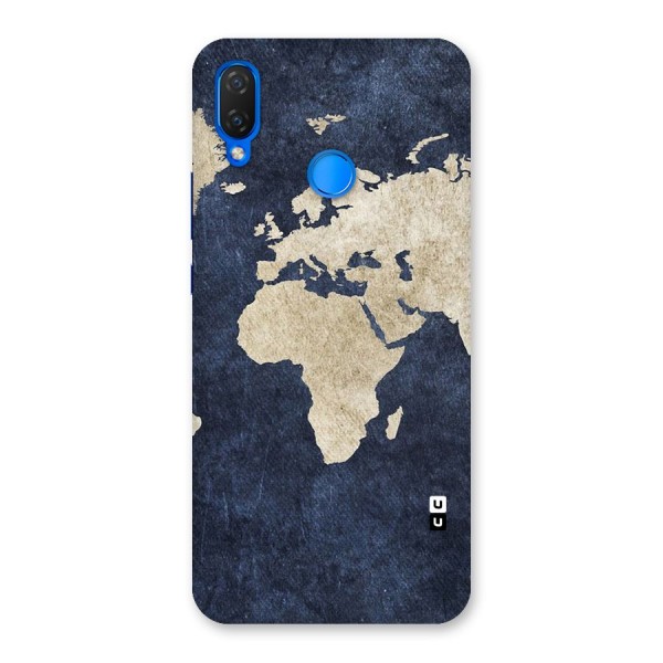 World Map Blue Gold Back Case for Huawei P Smart+