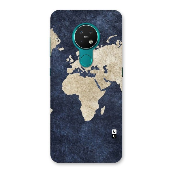 World Map Blue Gold Back Case for Nokia 7.2