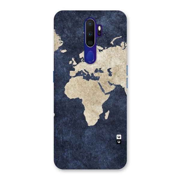 World Map Blue Gold Back Case for Oppo A9 (2020)