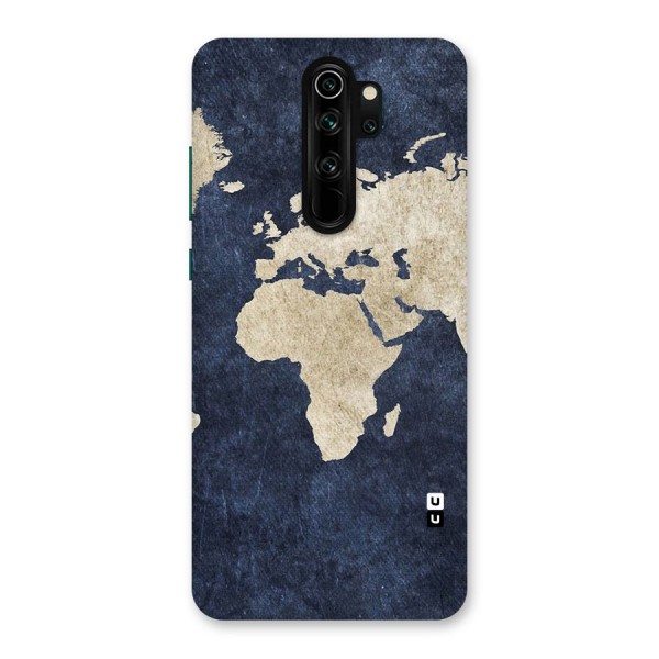 World Map Blue Gold Back Case for Redmi Note 8 Pro